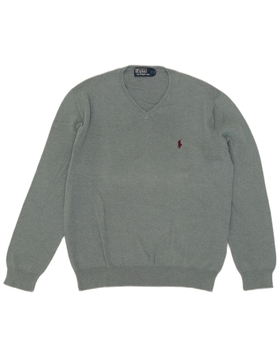 Polo Ralph Lauren Suéter masculino com gola V e algodão cinza médio