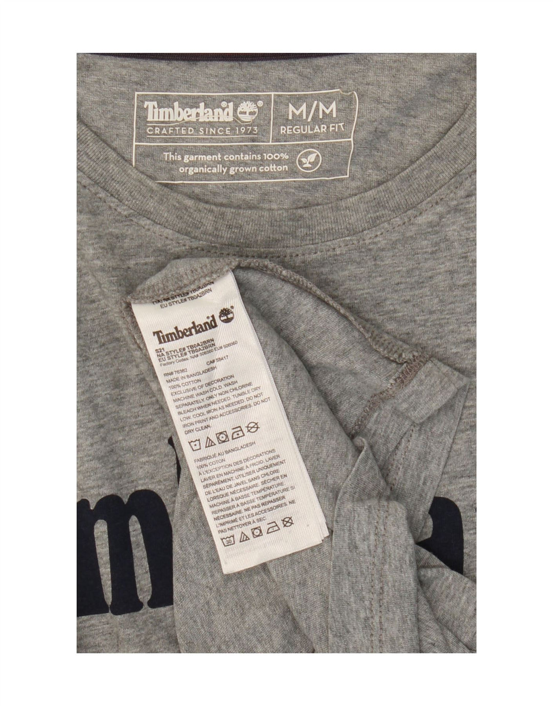 Camiseta masculina Timberland Regular Fit Graphic Top cinza médio algodão