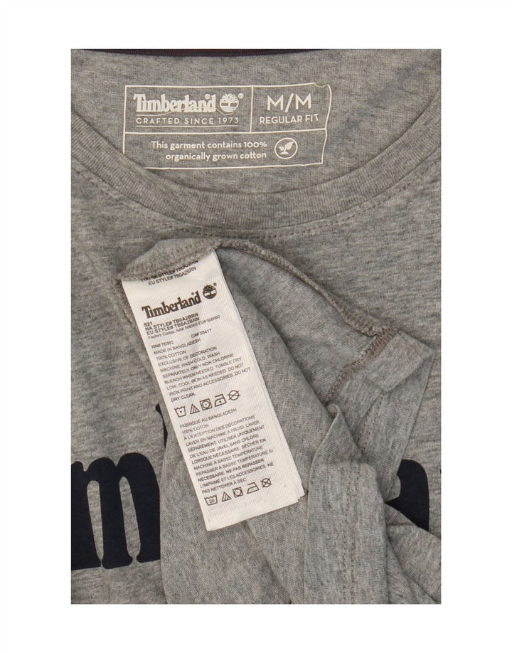 Camiseta masculina Timberland Regular Fit Graphic Top cinza médio algodão