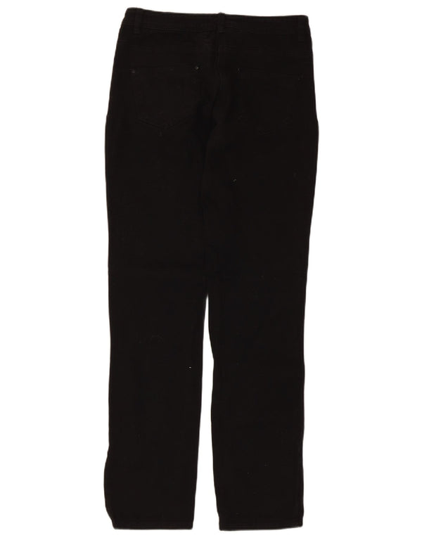 M&Co Calça feminina casual slim fit UK 10 pequena W30 L29 algodão preto