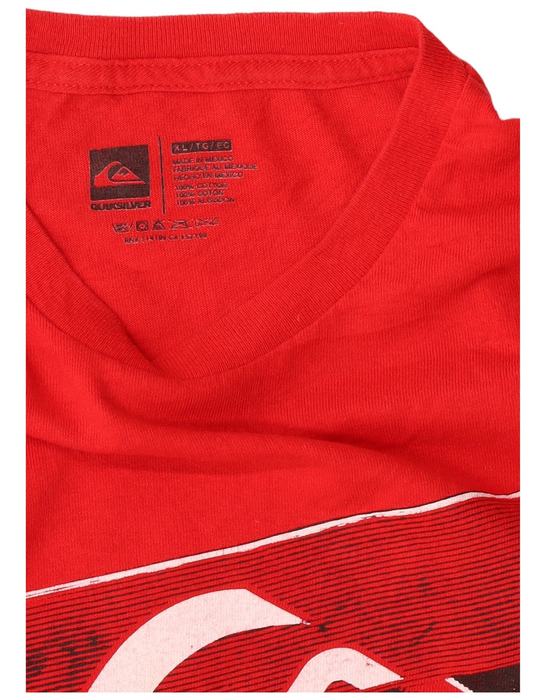 Camiseta masculina gráfica QUIKSILVER XL algodão vermelho