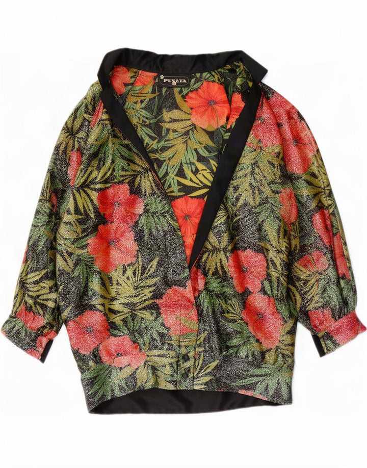 Cardigã feminino Puszta manga 3/4 EU 40 médio floral multicolorido