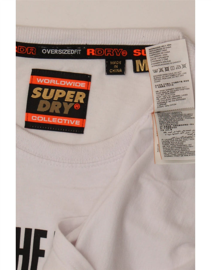 Camiseta gráfica masculina Superdry Top médio algodão branco