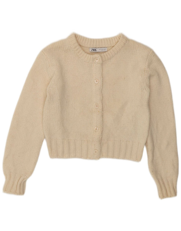Suéter cardigã feminino Zara UK 12 médio off white poliamida