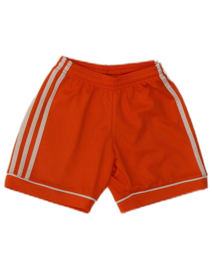 ADIDAS Boys Climalite Sport Shorts 7-8 Years  Orange Polyester