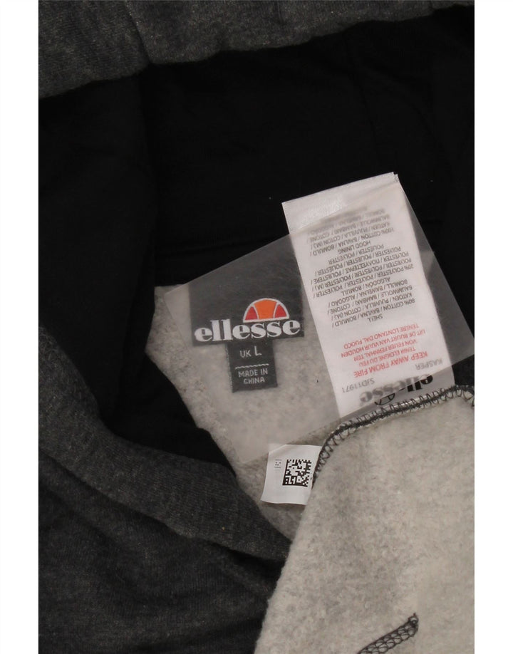 Ellesse moletom com capuz masculino grande algodão cinza