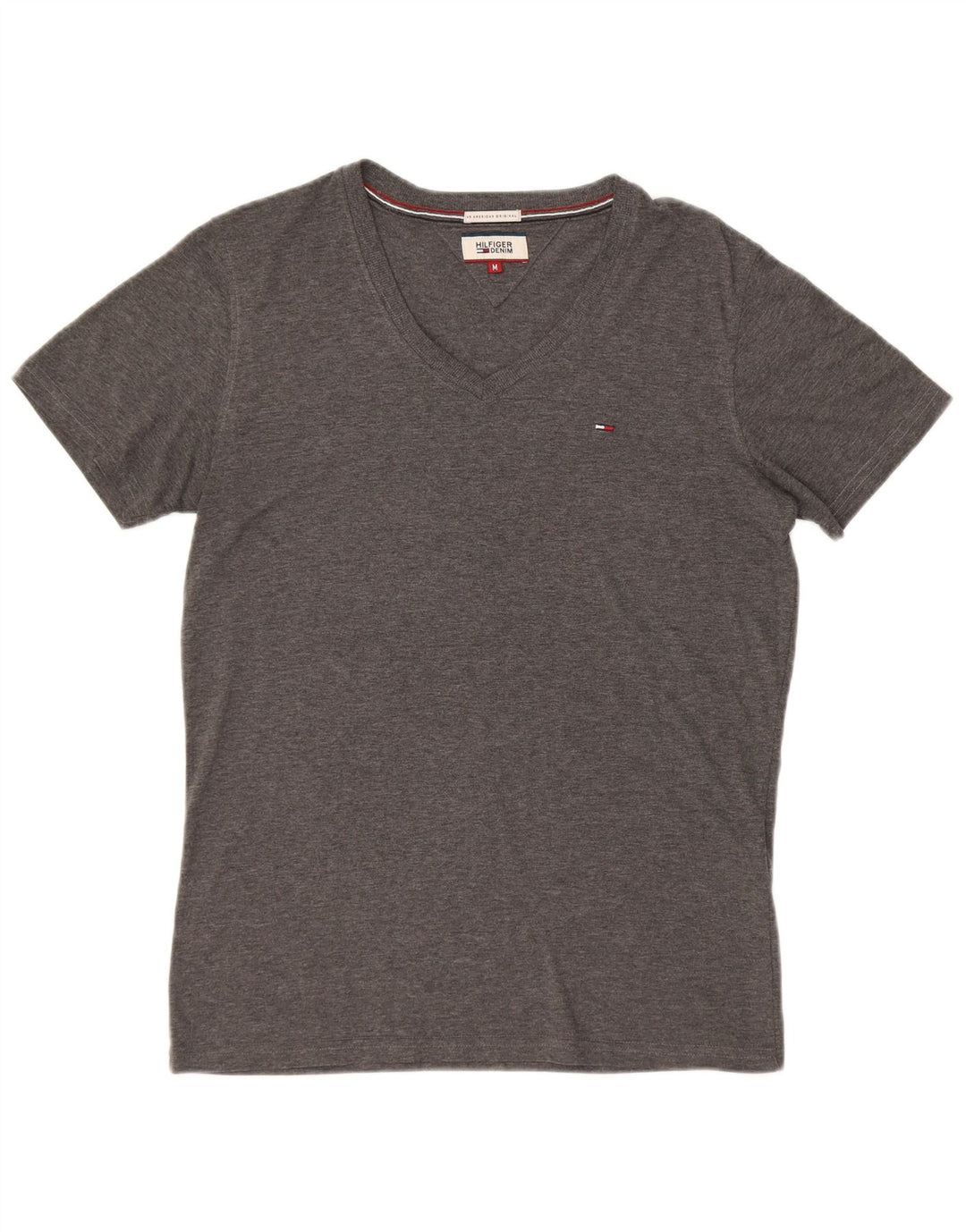 Camiseta masculina TOMMY HILFIGER de algodão cinza médio