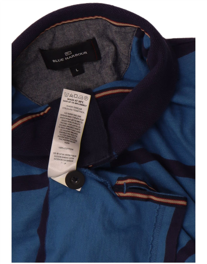 Suéter masculino Marks & Spencer Blue Harbor com listras azuis grandes