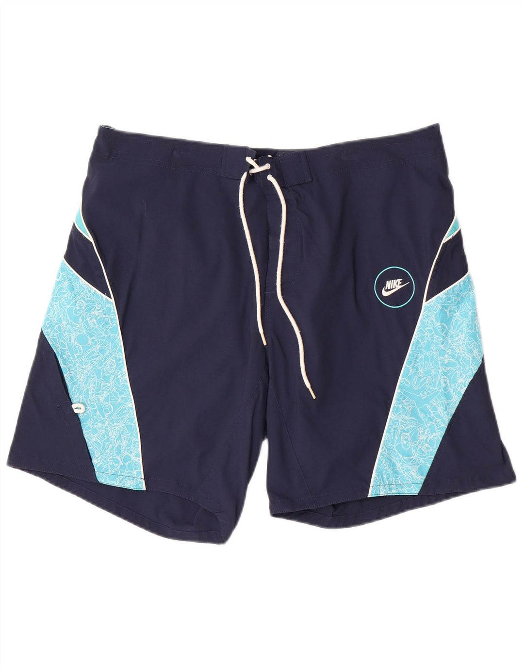 Shorts de natação masculinos Nike grande bloco colorido azul marinho