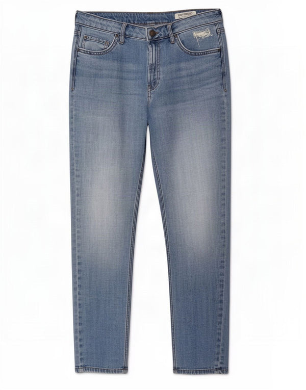 Marks & Spencer Womens Boyfriend Tapered Jeans UK 10 Small W30 L27 Blue