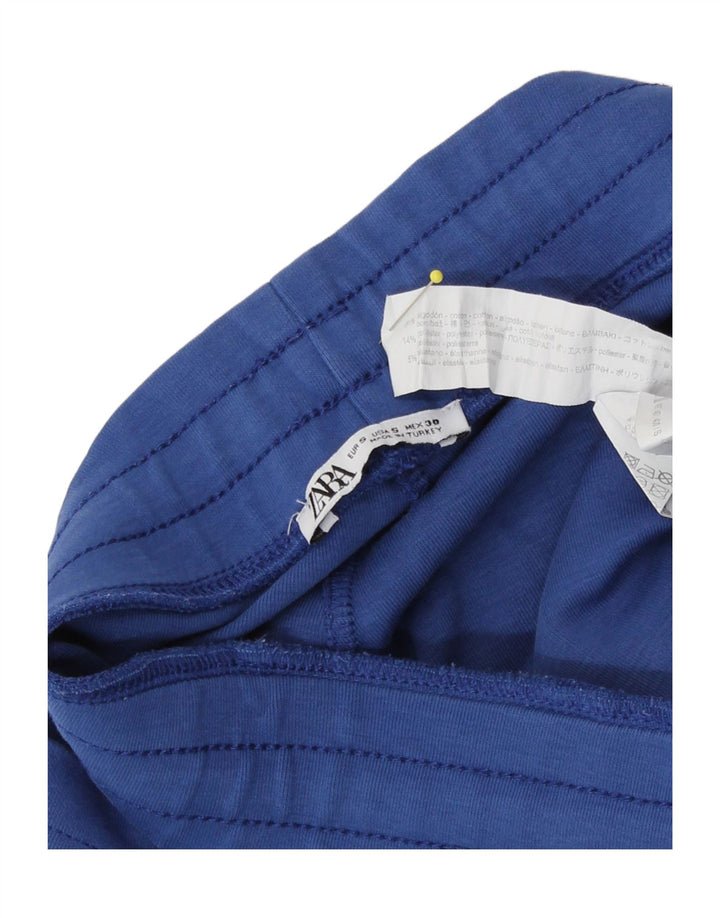Zara Mens Sport Shorts Pequeno Azul Algodão