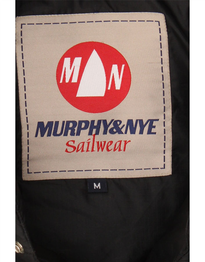 MURPHY & NYE Mens Padded Gilet UK 38 Medium Black Vintage Murphy & Nye and Second-Hand Murphy & Nye from Messina Hembry 