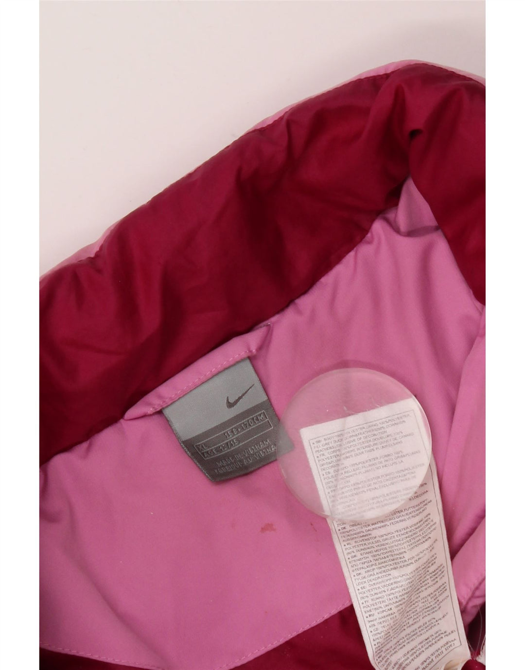 Jaqueta acolchoada Nike Girls 13-14 anos XL rosa poliéster