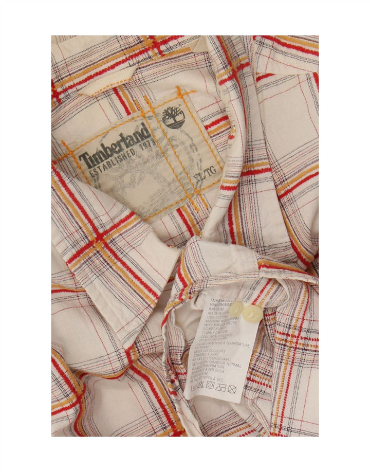 Camisa masculina Timberland XL branca xadrez algodão