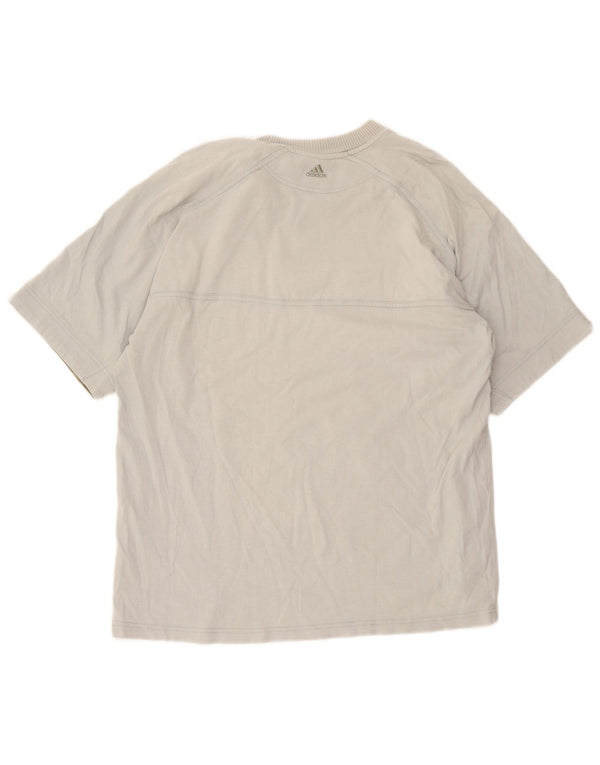 Camiseta gráfica masculina Adidas UK 42/44 grande verde colorblock algodão