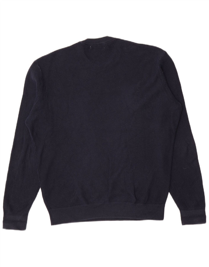 Zara Suéter masculino com gola redonda médio azul marinho