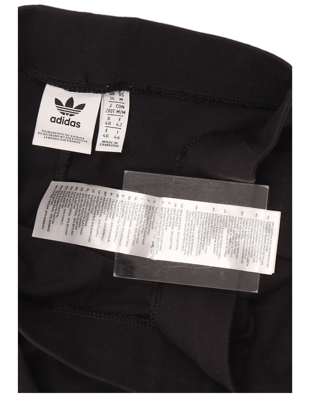 Leggings ADIDAS Femininas UK 14 Médio Algodão Preto