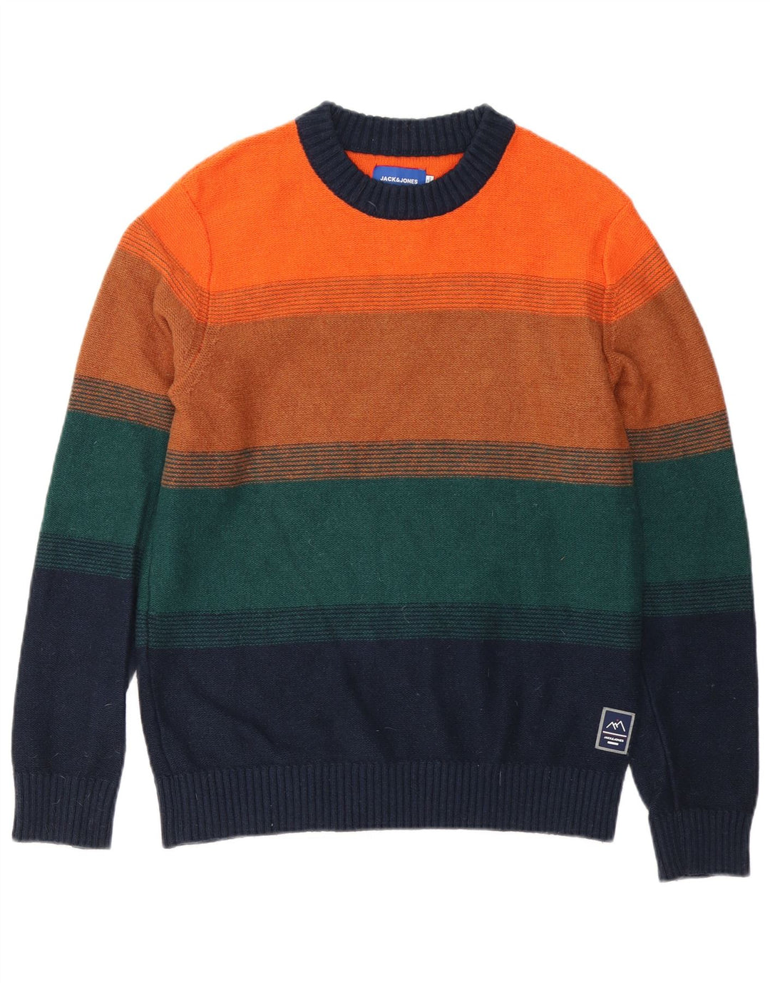 Suéter masculino Jack & Jones com gola redonda listrado médio multicolorido