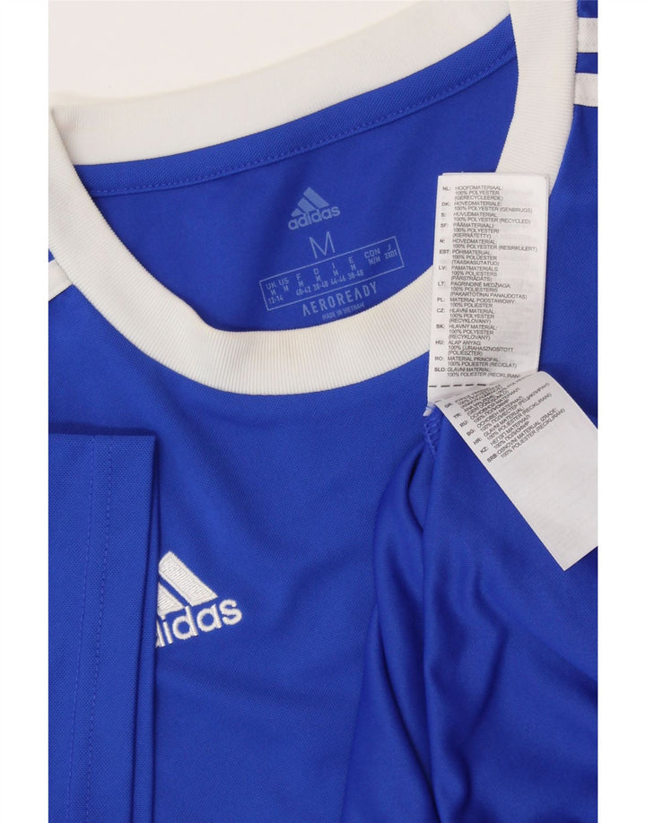 Camiseta Adidas Aeroready Feminina Top UK 12/14 Médio Azul Poliéster