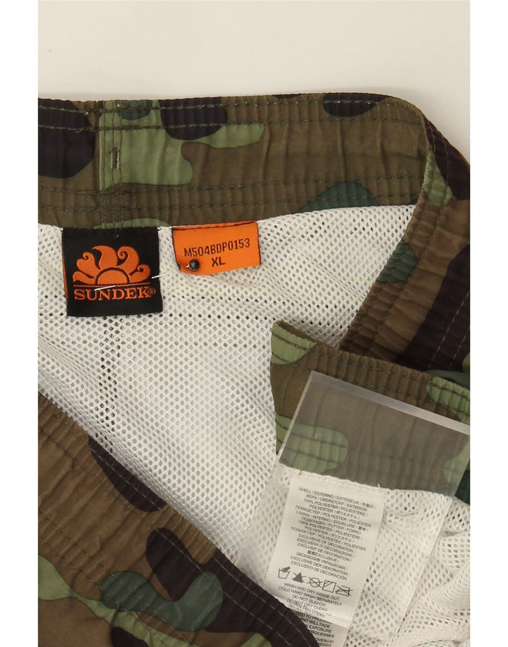 Shorts de natação masculino Sundek XL cáqui camuflado poliéster