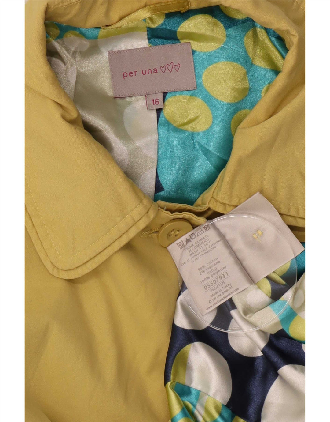 Jaqueta blazer feminina Marks & Spencer Per Una com 4 botões Reino Unido 16 grande amarelo