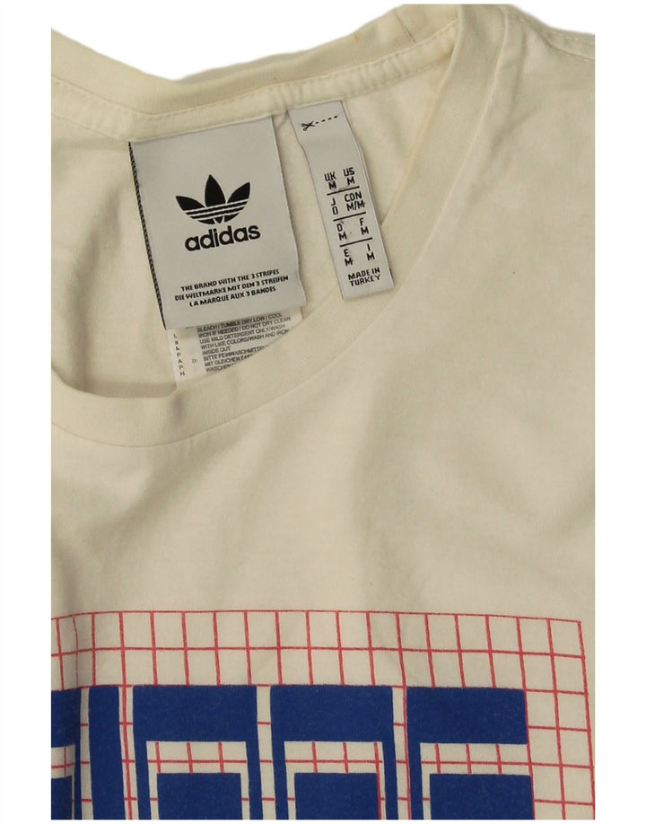 Camiseta Adidas Masculina Graphic Top Médio Off White Algodão
