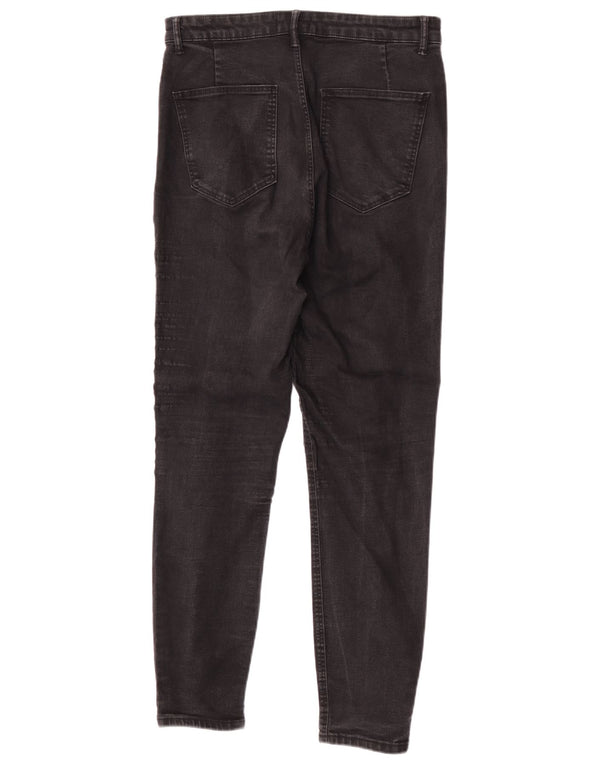 Calça jeans skinny feminina Zara de cintura alta EU 44 XL W34 L28 preta