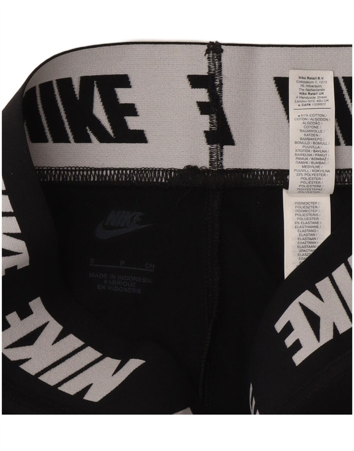 Leggings Nike Femininas Gráficas UK 10 Pequenas Algodão Preto