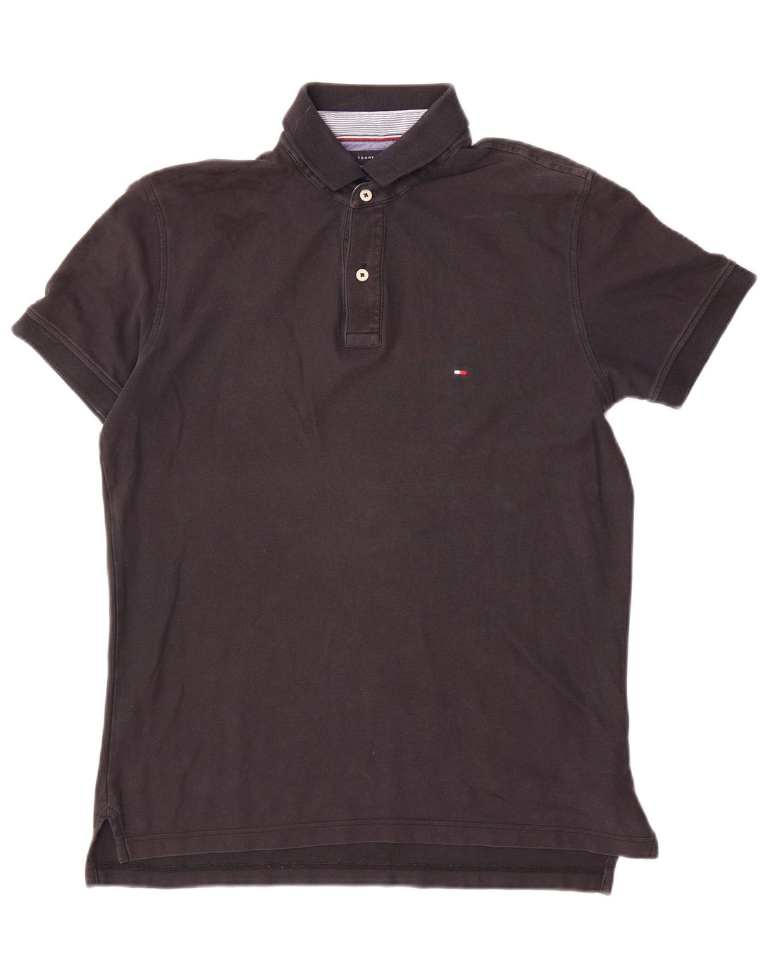 Camisa polo masculina Tommy Hilfiger Regular Fit média algodão azul marinho