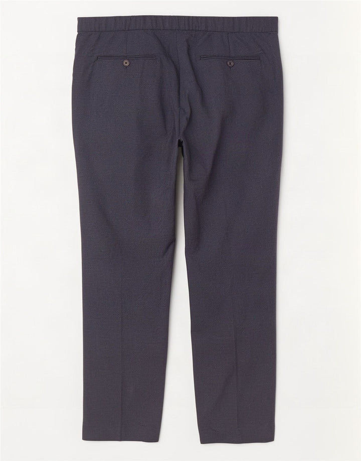 Calça masculina de terno reto Marks & Spencer W40 L29 azul marinho Houndstooth