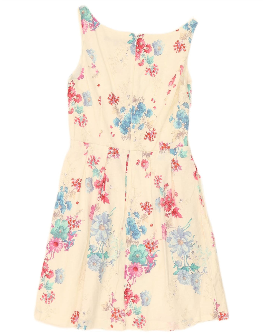 Vestido feminino French Connection evasê UK 12 médio off white floral