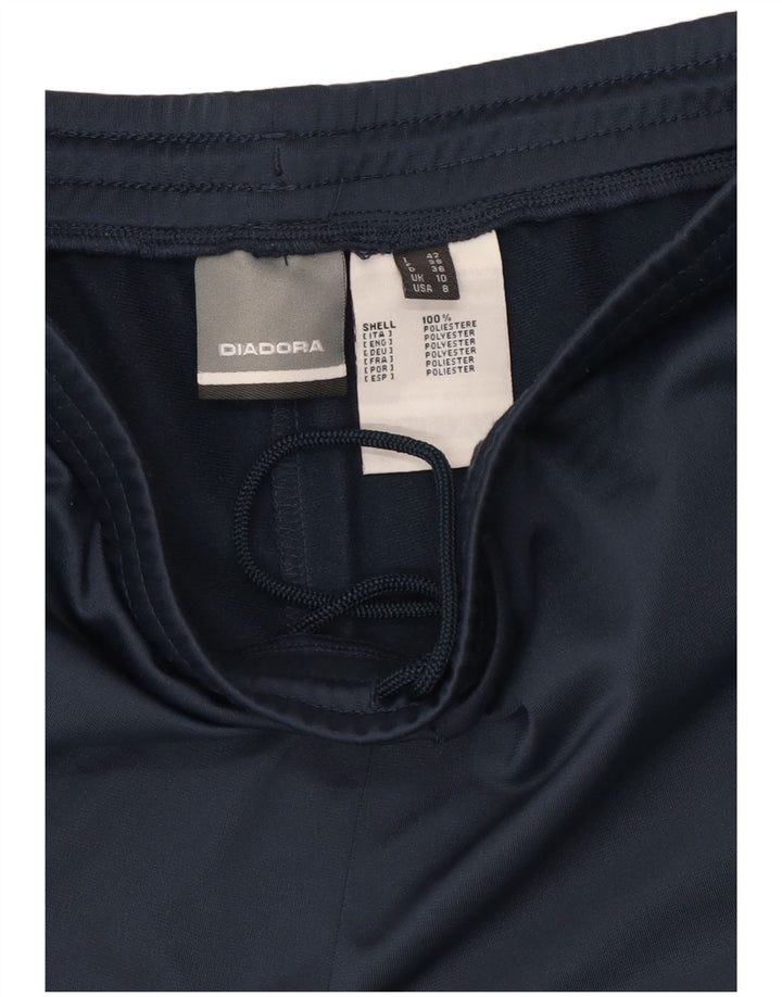 Calça de treino feminino Diadora UK 10 pequeno poliéster azul marinho