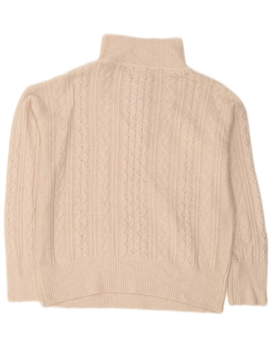 Suéter feminino Fat Face com zíper e gola alta UK 12 médio off white