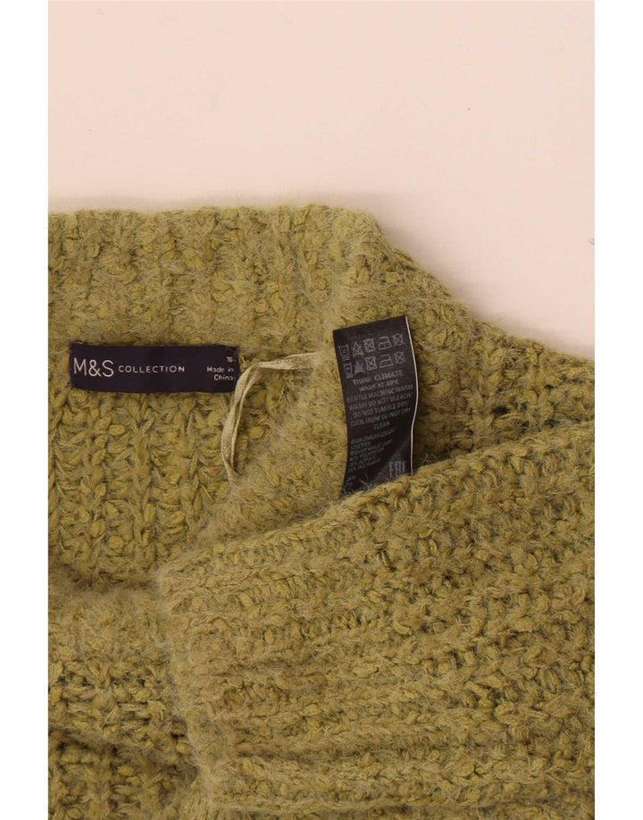 Suéter feminino Marks & Spencer com gola tartaruga Reino Unido 16 grande cáqui