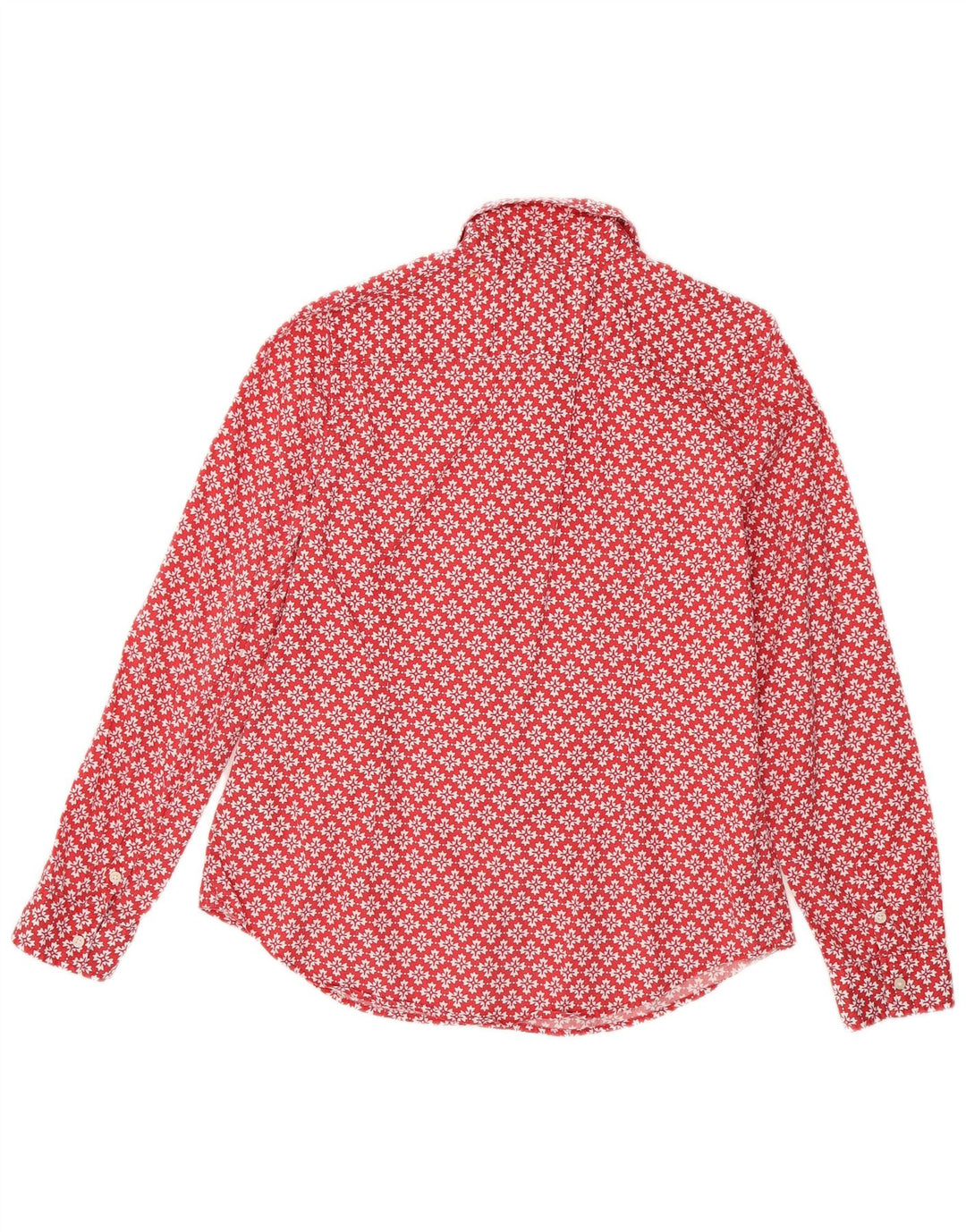 Camisa feminina TOMMY HILFIGER Reino Unido 16 grande algodão floral vermelho