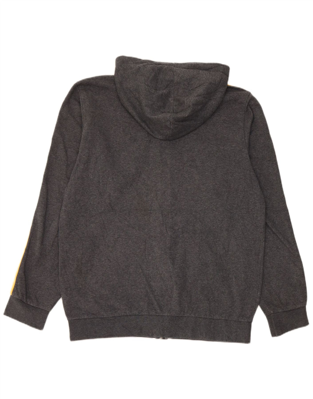 Adidas masculino zip moletom com capuz grande algodão cinza