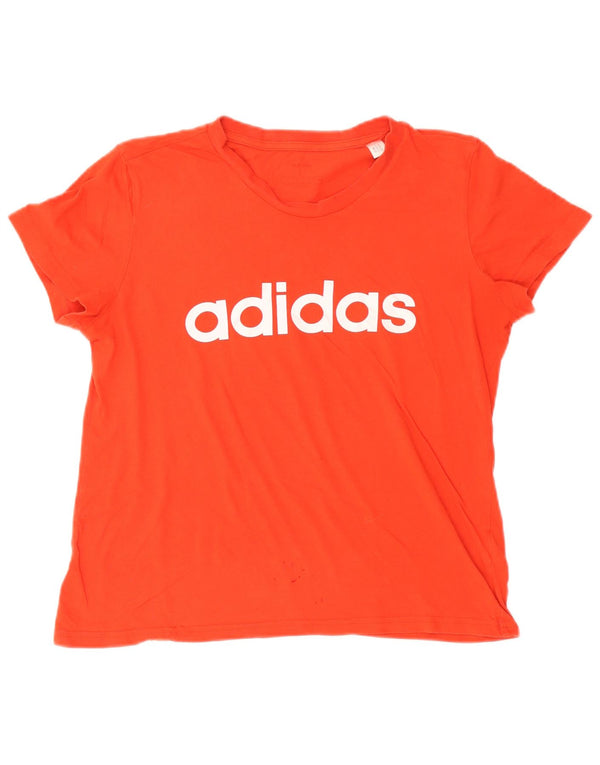 Camiseta feminina gráfica Adidas UK 16/18 grande algodão vermelho