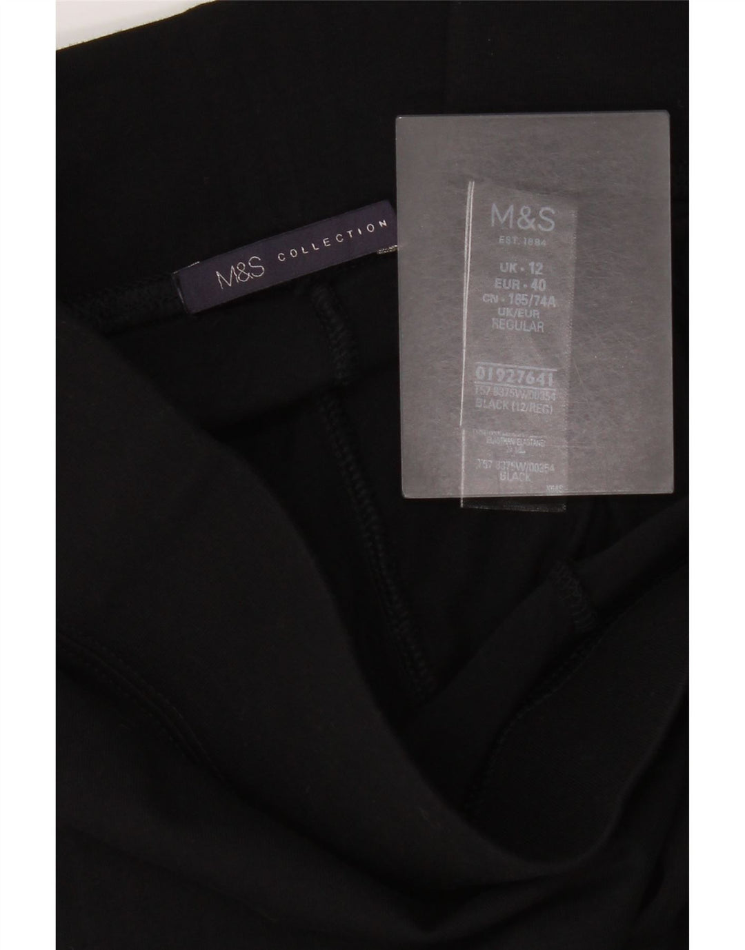 Leggings femininos Marks & Spencer UK 12 algodão preto médio