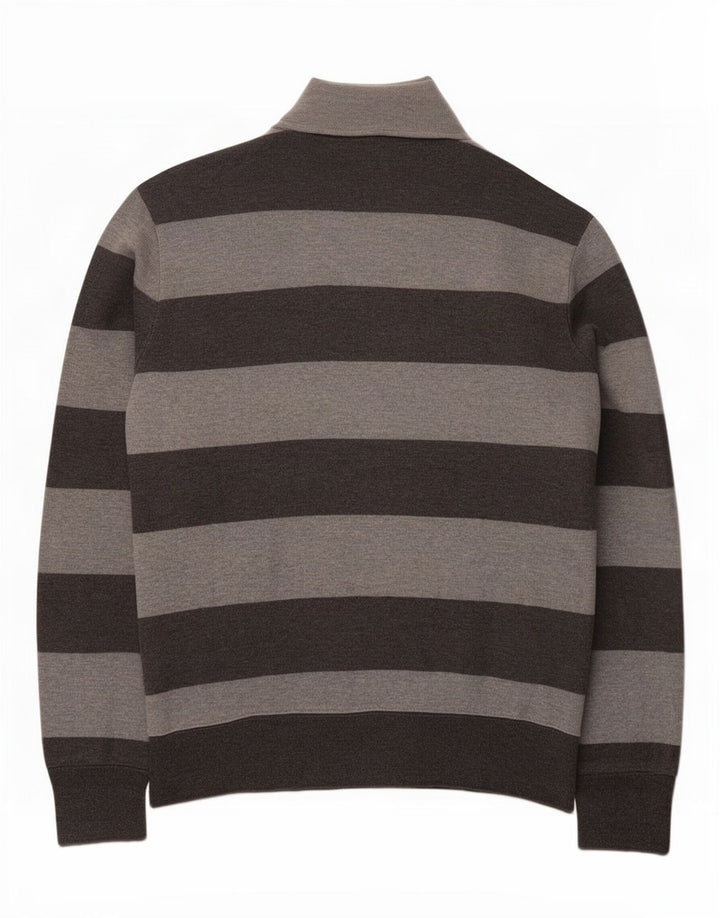 Suéter masculino Gant com gola redonda e algodão listrado cinza XL