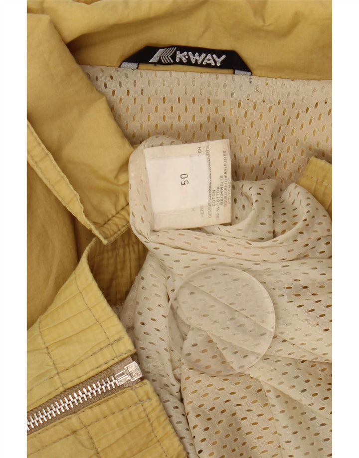 Jaqueta bomber masculina K-Way IT 50 grande algodão amarelo