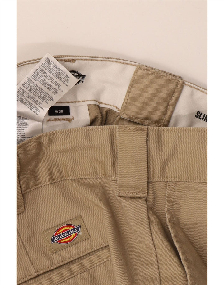 Shorts Chino Masculino Slim Fit Dickies W36 Grande Poliéster Bege