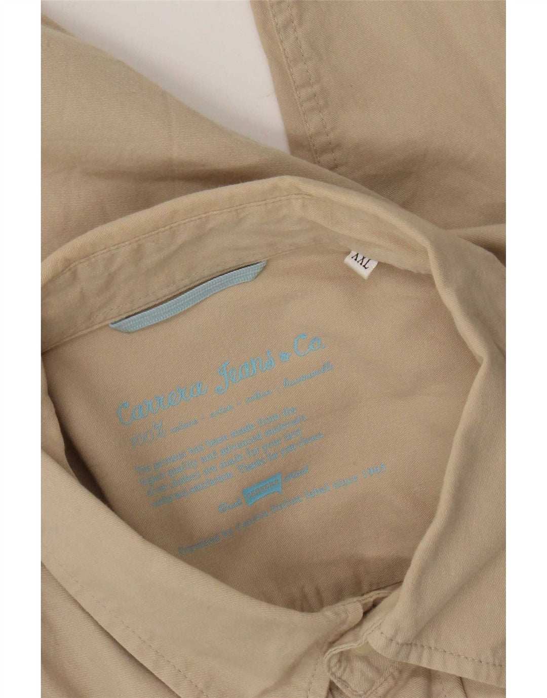 Camisa masculina Carrera 2XL algodão bege