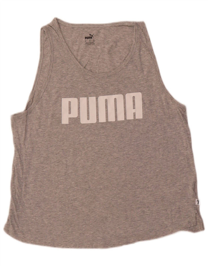 PUMA Womens Graphic Vest Top UK 18 XL Cinza Algodão