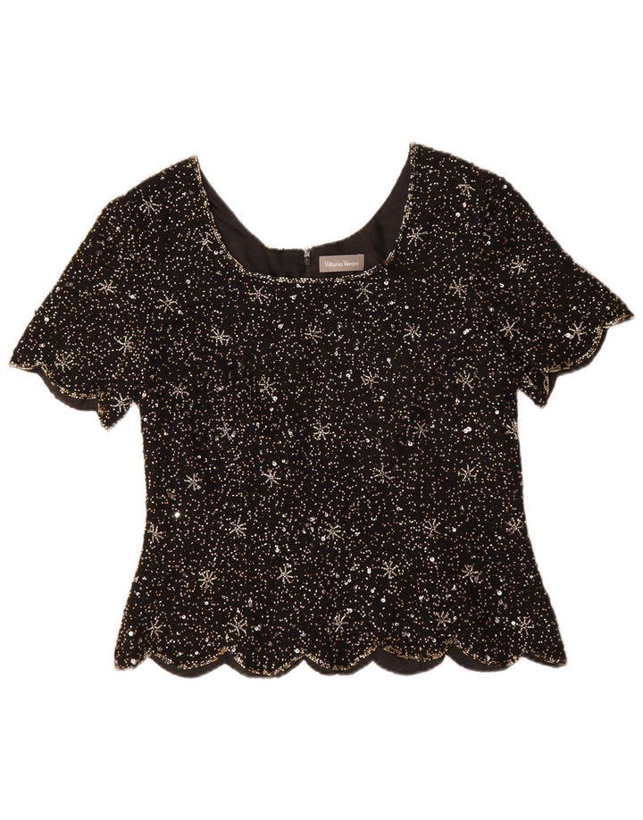 Blusa feminina Vittoria Verani Top IT 42 seda preta média
