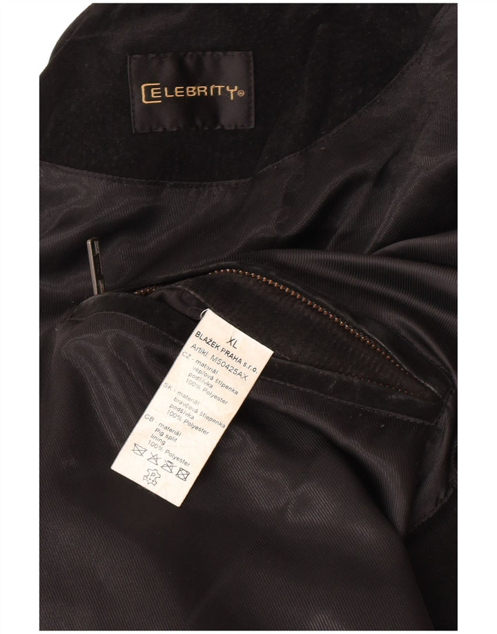 Jaqueta masculina vintage de camurça UK 42 XL couro marrom