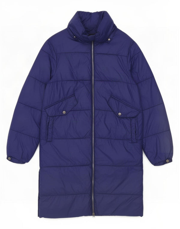 Casaco acolchoado feminino Marks & Spencer UK 8 pequeno azul marinho poliamida