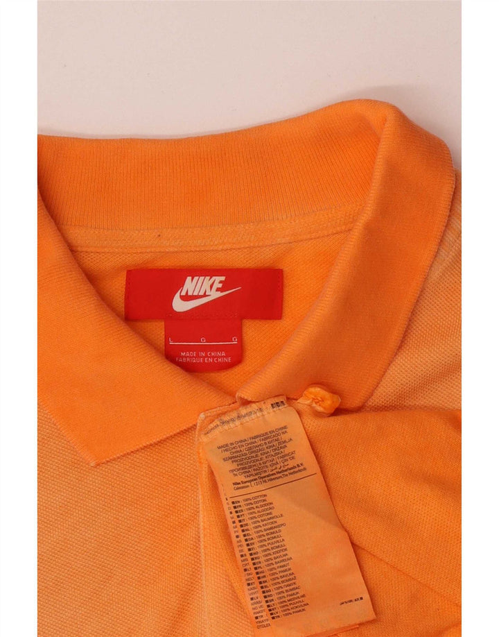 Camisa polo masculina Nike grande algodão laranja