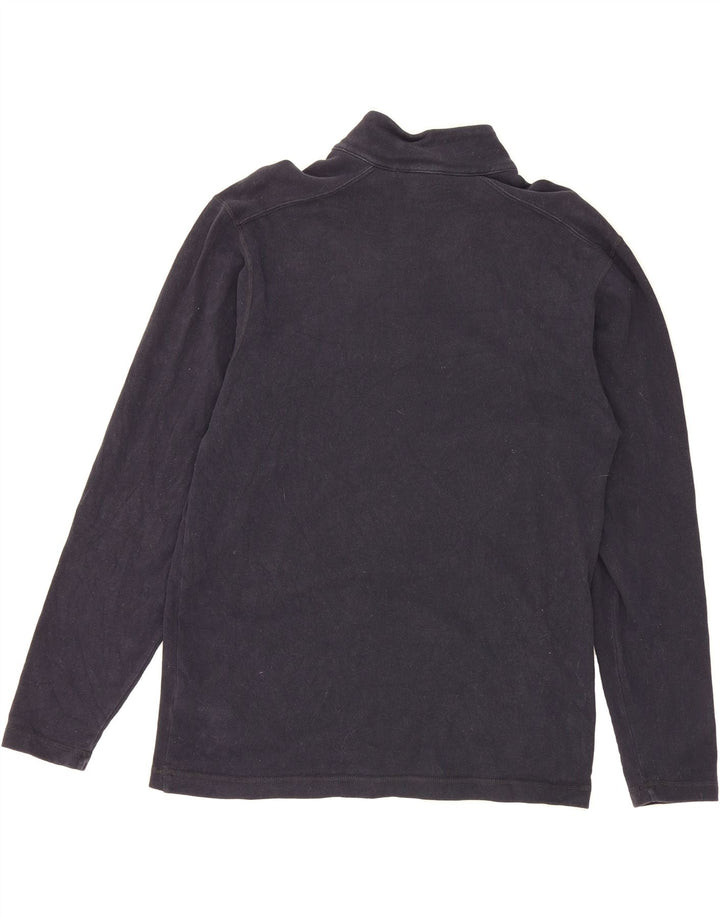 EDDIE BAUER Mens Zip Neck Sweatshirt Jumper Small Navy Blue Cotton Vintage Eddie Bauer and Second-Hand Eddie Bauer from Messina Hembry 