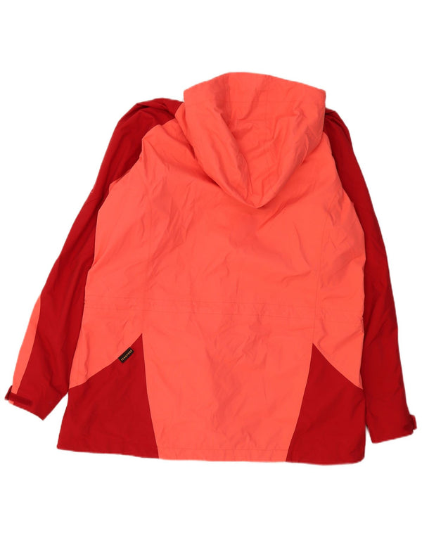 Jaqueta de chuva feminina com capuz JACK WOLFSKIN UK 22/24 2XL rosa colorblock