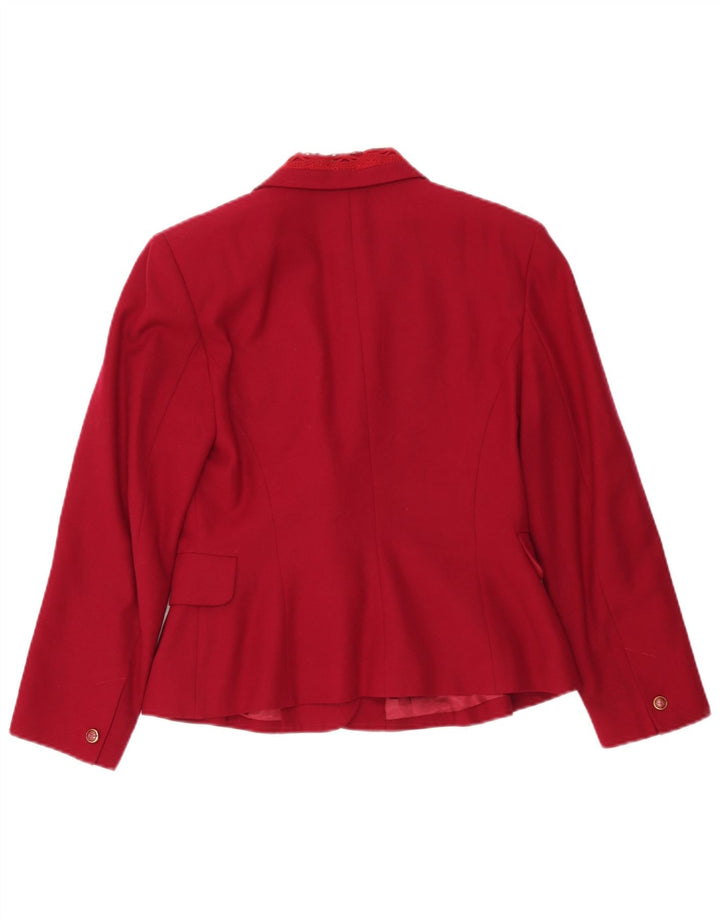 Jaqueta blazer feminina vintage com peito duplo IT 42 lã cor de vinho média